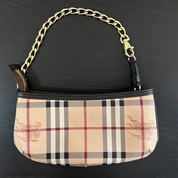 Burberry Haymarket check Clara chain wristlet/shoulder bag, EUC - Picture 4 of 10
